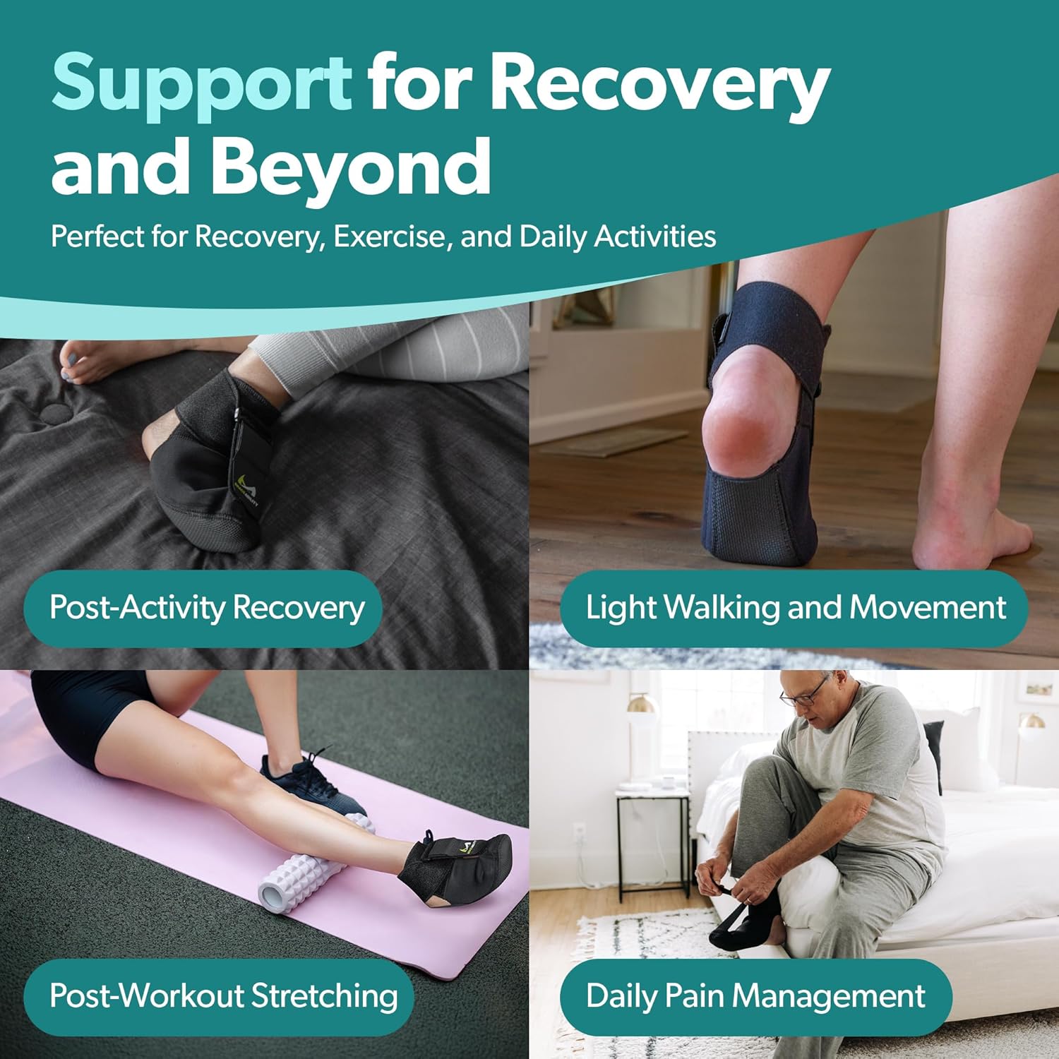 BraceAbility Plantar Fasciitis Night Splint Sock for Sleeping, Heel Pain Relief

