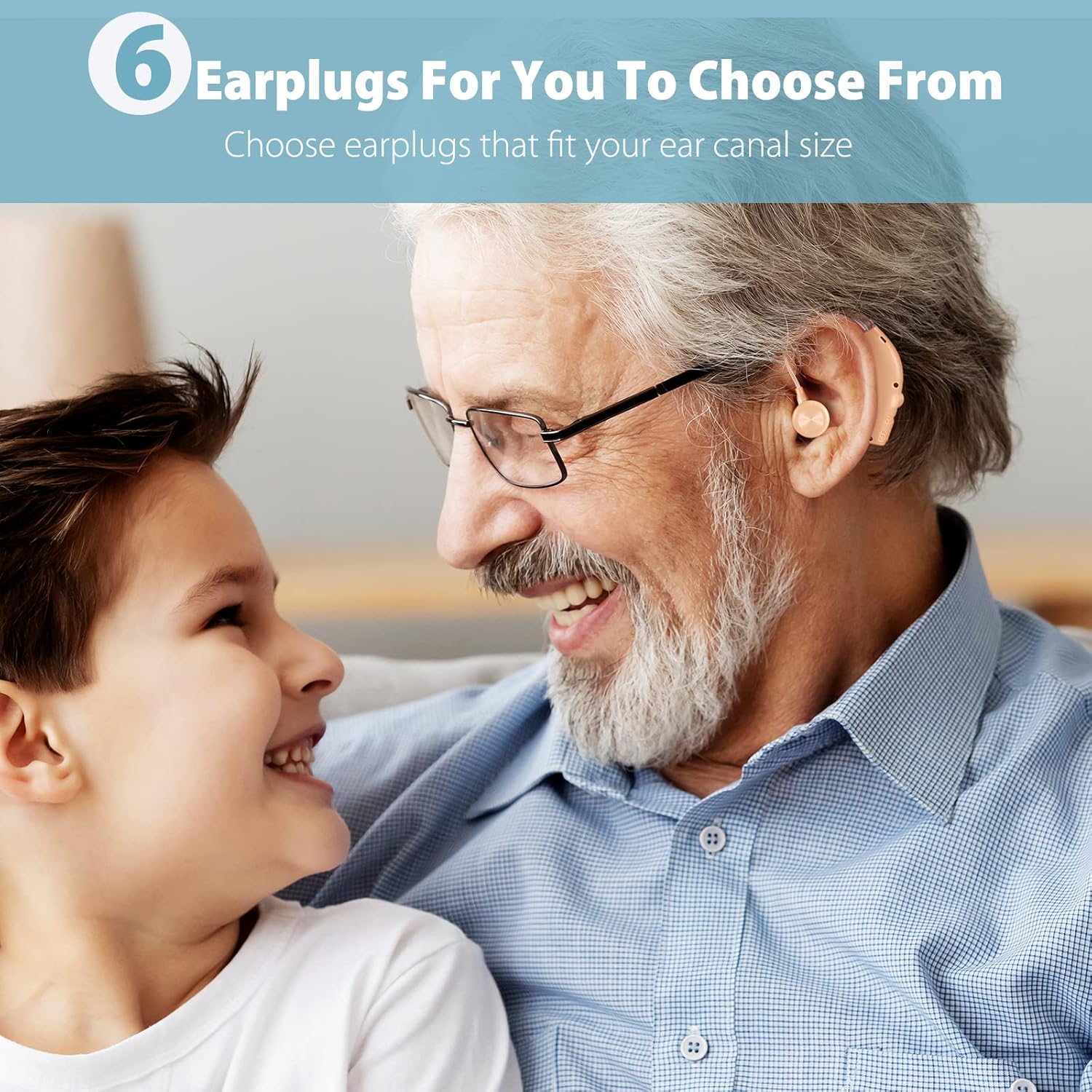 Rechargeable Hearing Aids for Seniors with Noise Reduction and Charging Case

