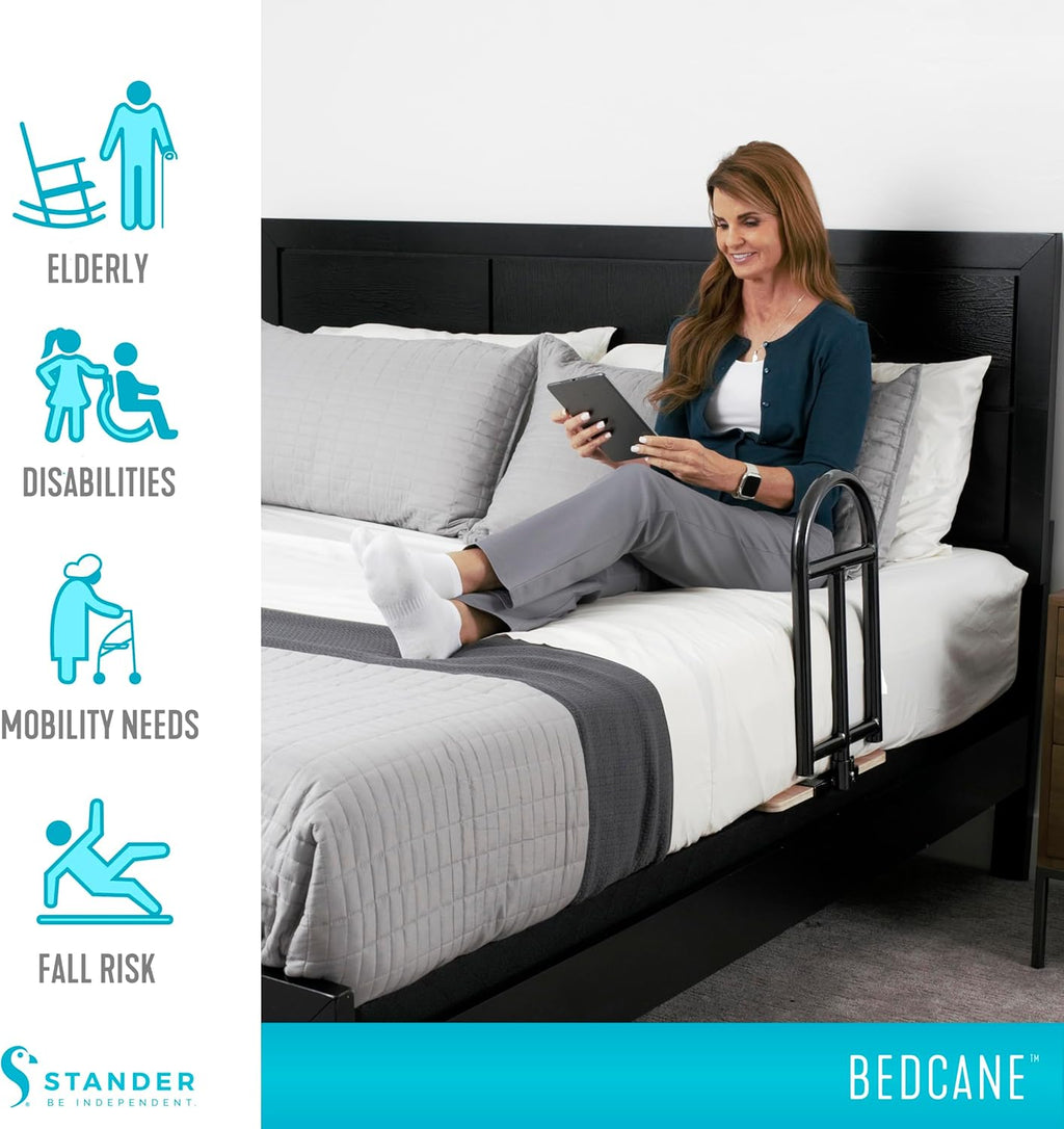 Stander Adult Portable Bed Rail with Safety Handle, Organizer Pouch, ASTM Approved


