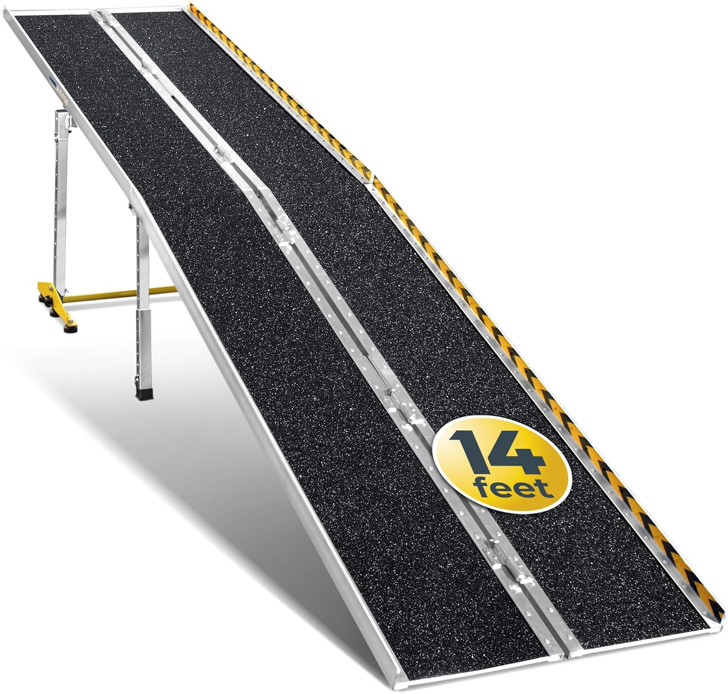 MAASTERS Portable Aluminum Wheelchair Ramp, 14 ft Folding Ramp, 600 lb Capacity

