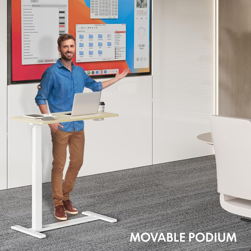 Flexispot H7 Adjustable Overbed Bedside Table with Wheels, Rolling Laptop Desk

