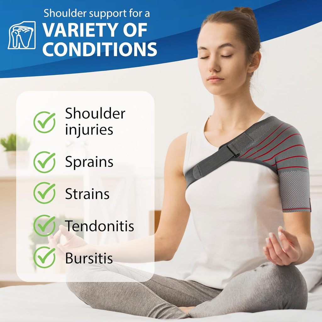 ORTONYX Shoulder Stability Brace Compression Sleeve for Rotator Cuff Support

