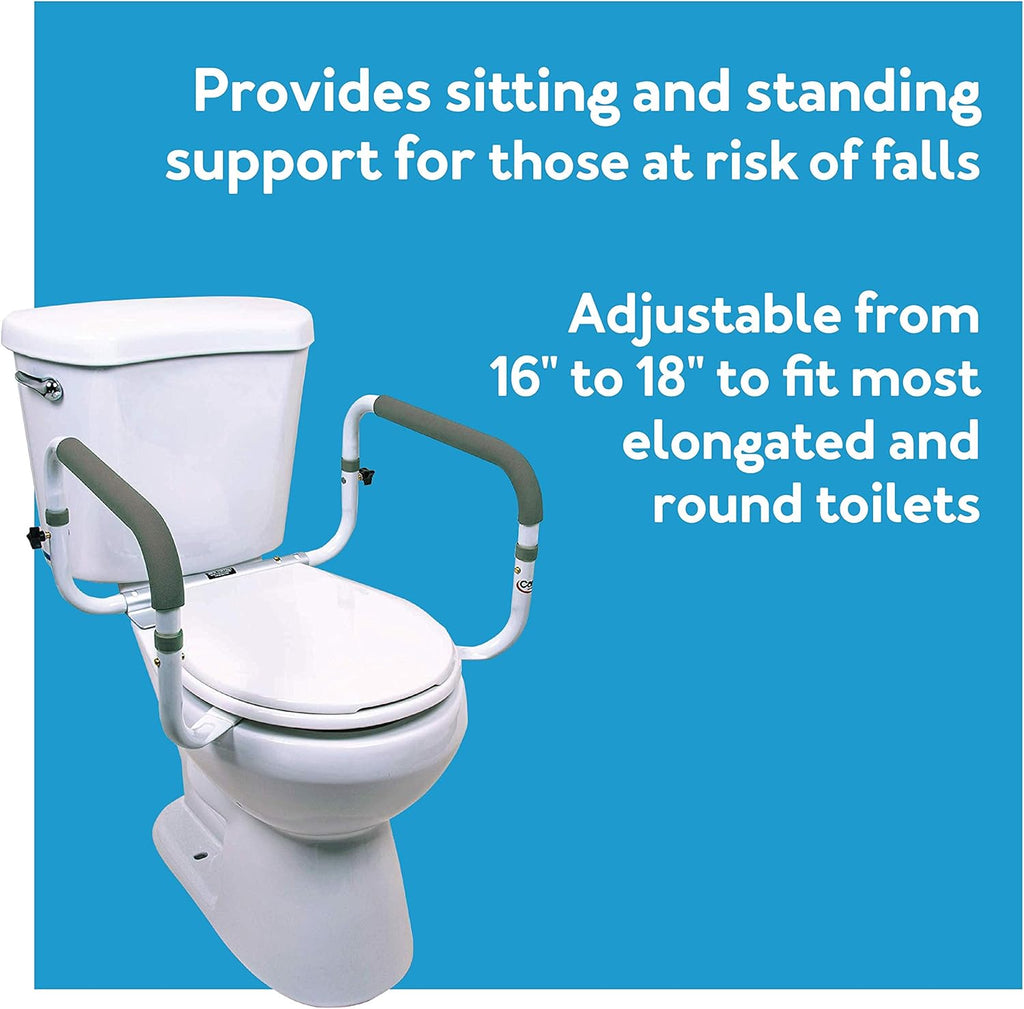 Carex Toilet Safety Frame with Adjustable Width Toilet Safety Rails, 300 lb

