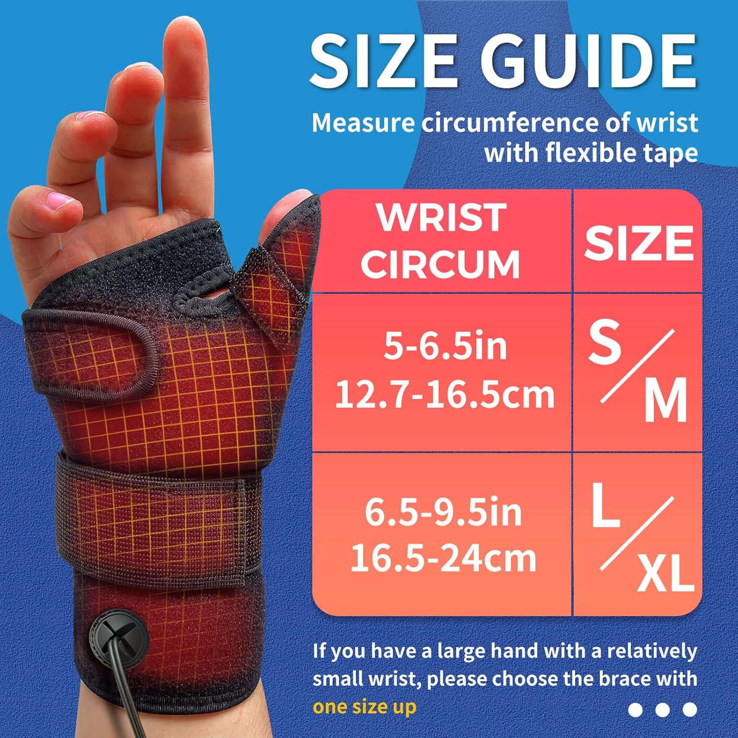 sticro Wrist Thumb Heating Brace for Arthritis, Carpal Tunnel Pain Relief

