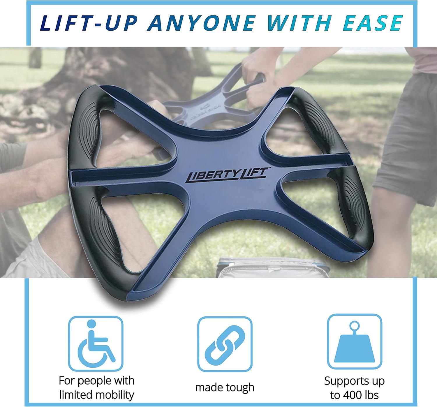 Liberty Lift Standing Aid Bar with No-Slip Handles, 15 in, 400 lb Capacity

