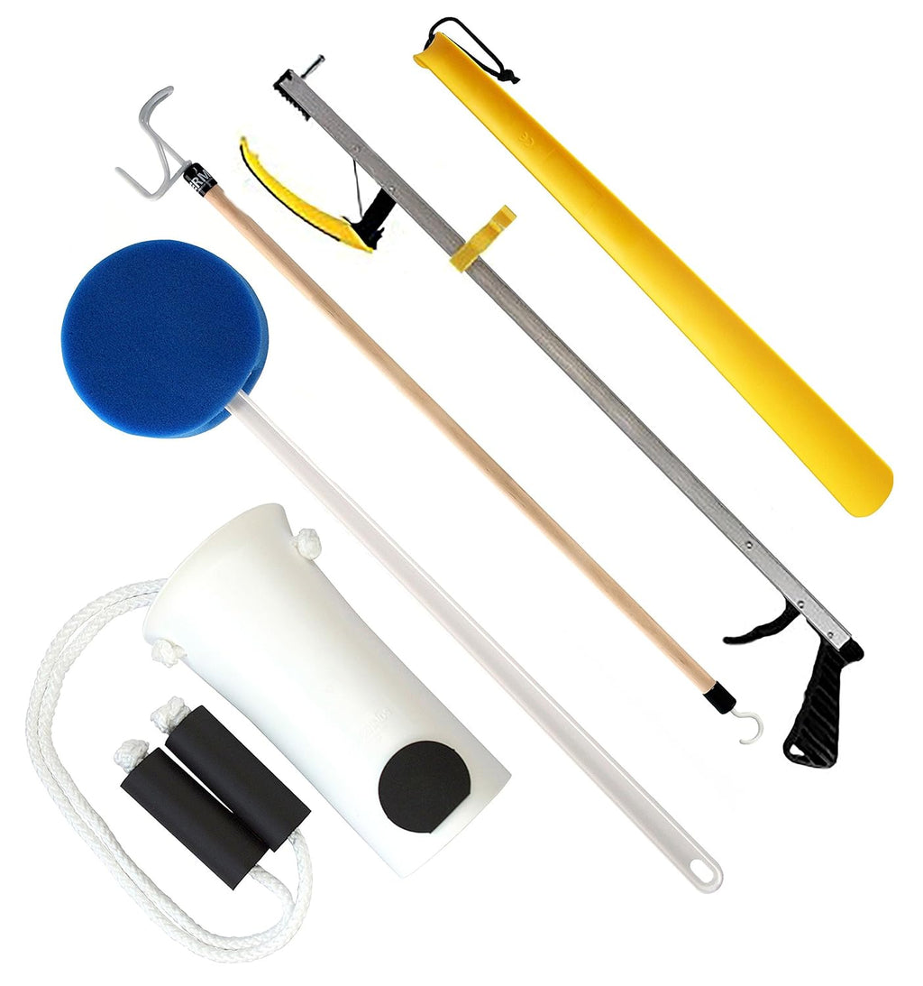 RMS Hip Kit Daily Living Aids Reacher Sock Aid Dressing Stick Bath Sponge Shoe Horn


