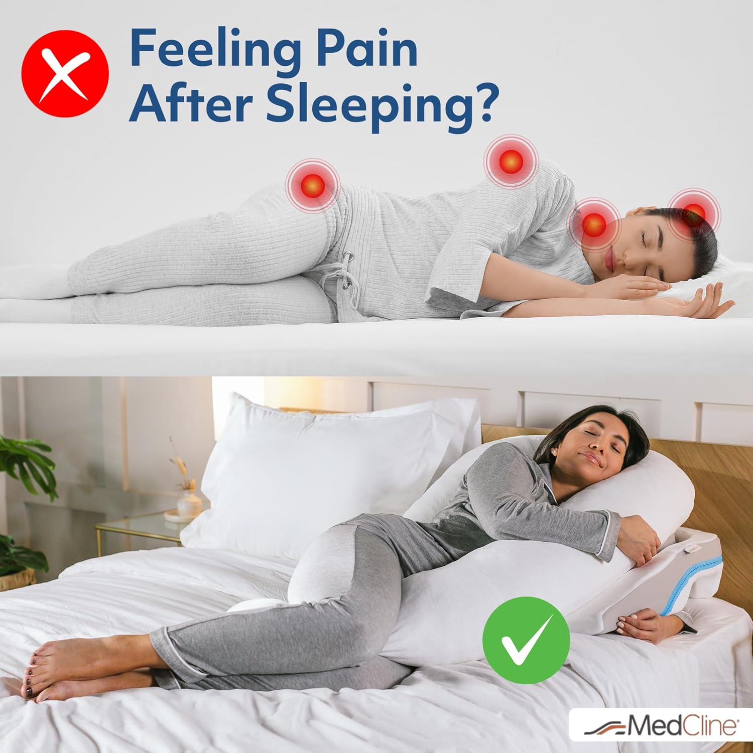 MedCline Shoulder Relief System Bed Wedge Pillow for Shoulder Pain Relief with Arm Pocket

