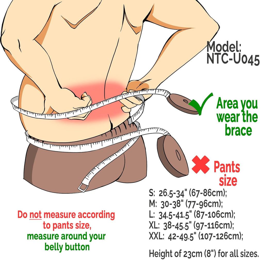 NeoTech Care Lower Back Brace Support Belt with Breathable Adjustable Compression Straps

