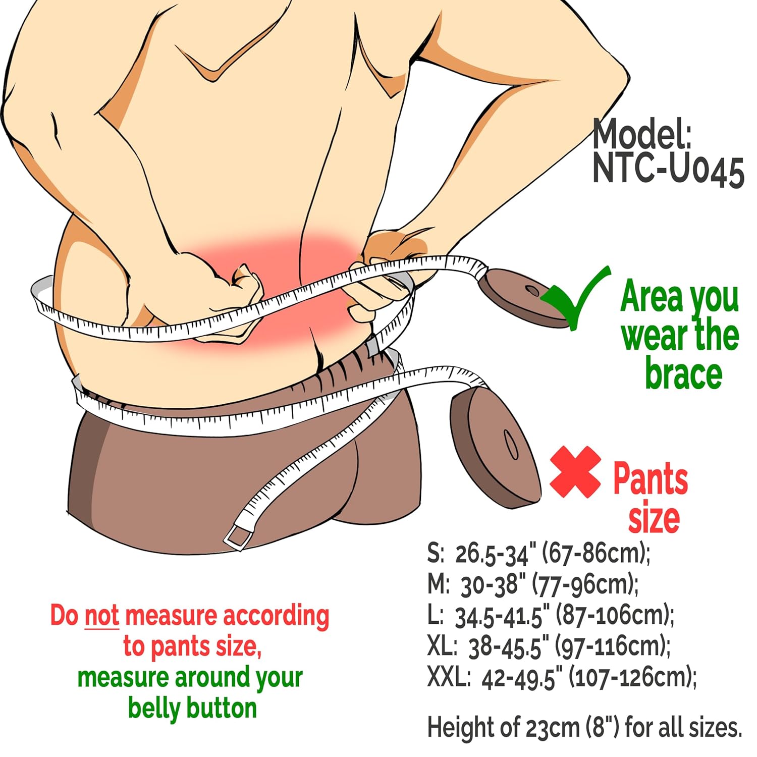 NeoTech Care Lower Back Brace Support Belt with Breathable Adjustable Compression Straps


