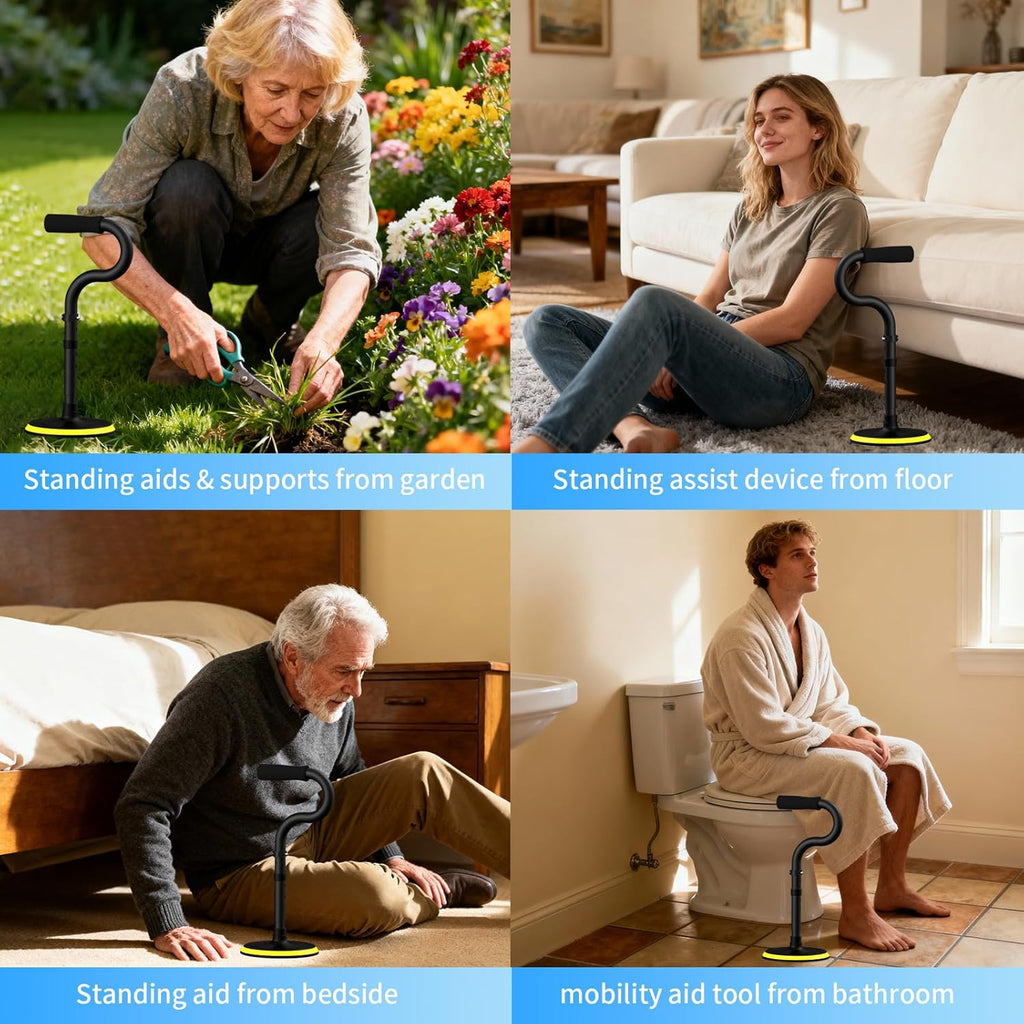Standing Assist Device Mobility Aid for Seniors, Adjustable Height Floor-to-Stand Tool

