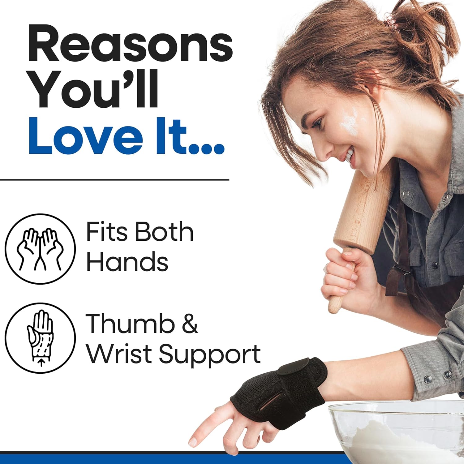 CMC joint support hand wrist stabilizer for arthritis tendonitis tenosynovitis

