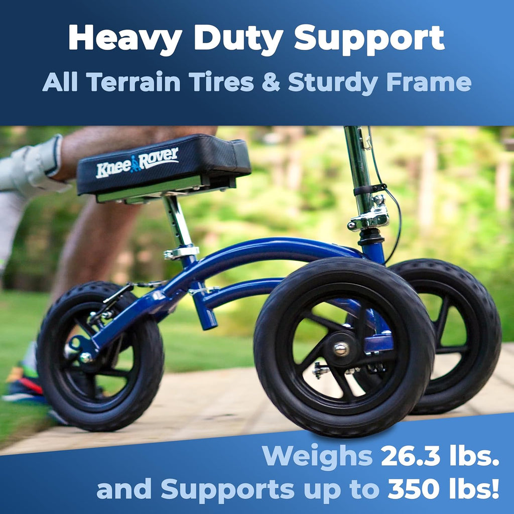 KneeRover Original Steerable All-Terrain Knee Scooter, Foldable Knee Walker Aid

