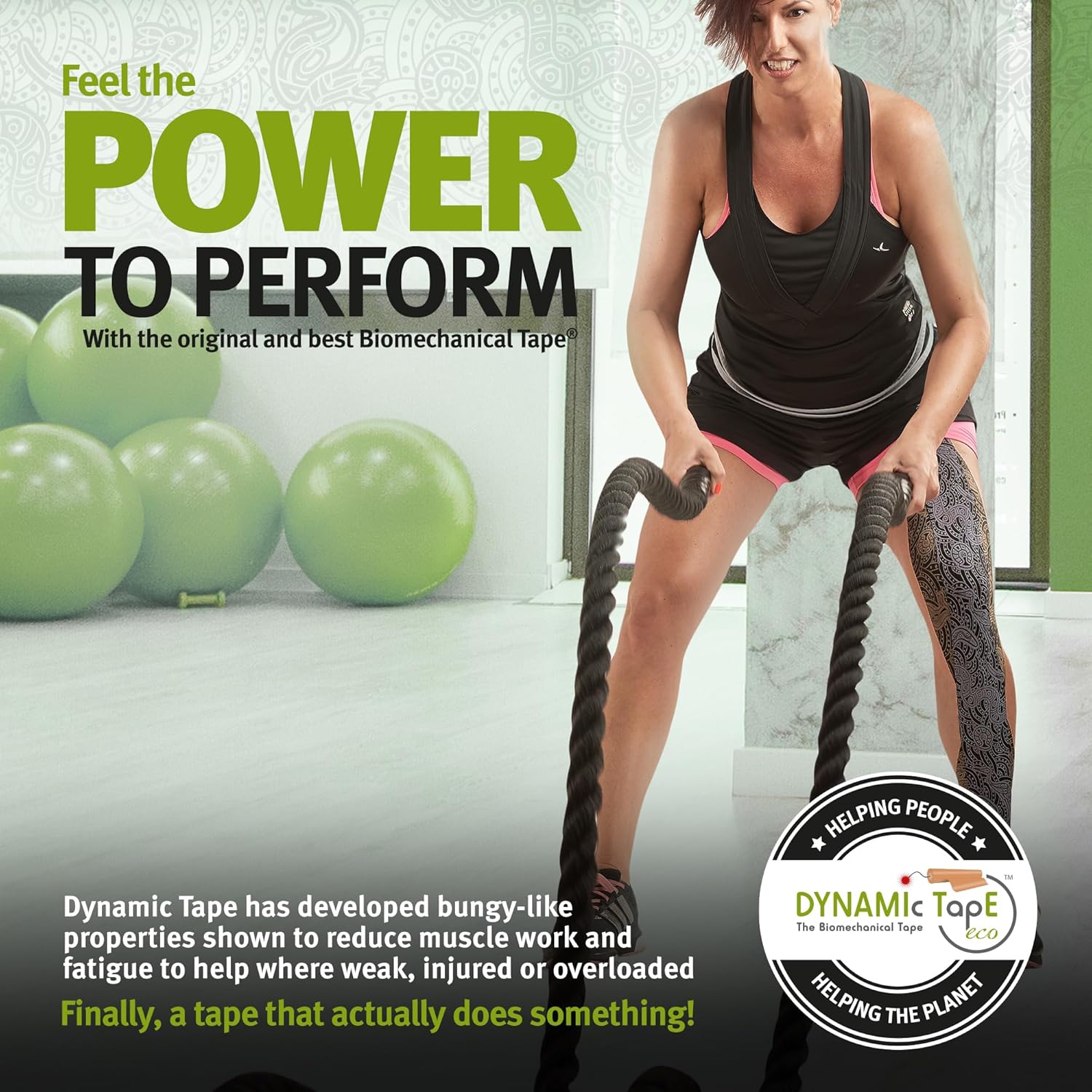 Dynamic Tape Eco Biomechanical Athletic Tape for Sports Muscle and Joint Support

