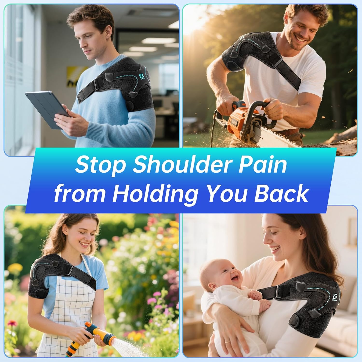 Shoulder Brace Rotator Cuff Support Arm Sling Compression Sleeve Adjustable

