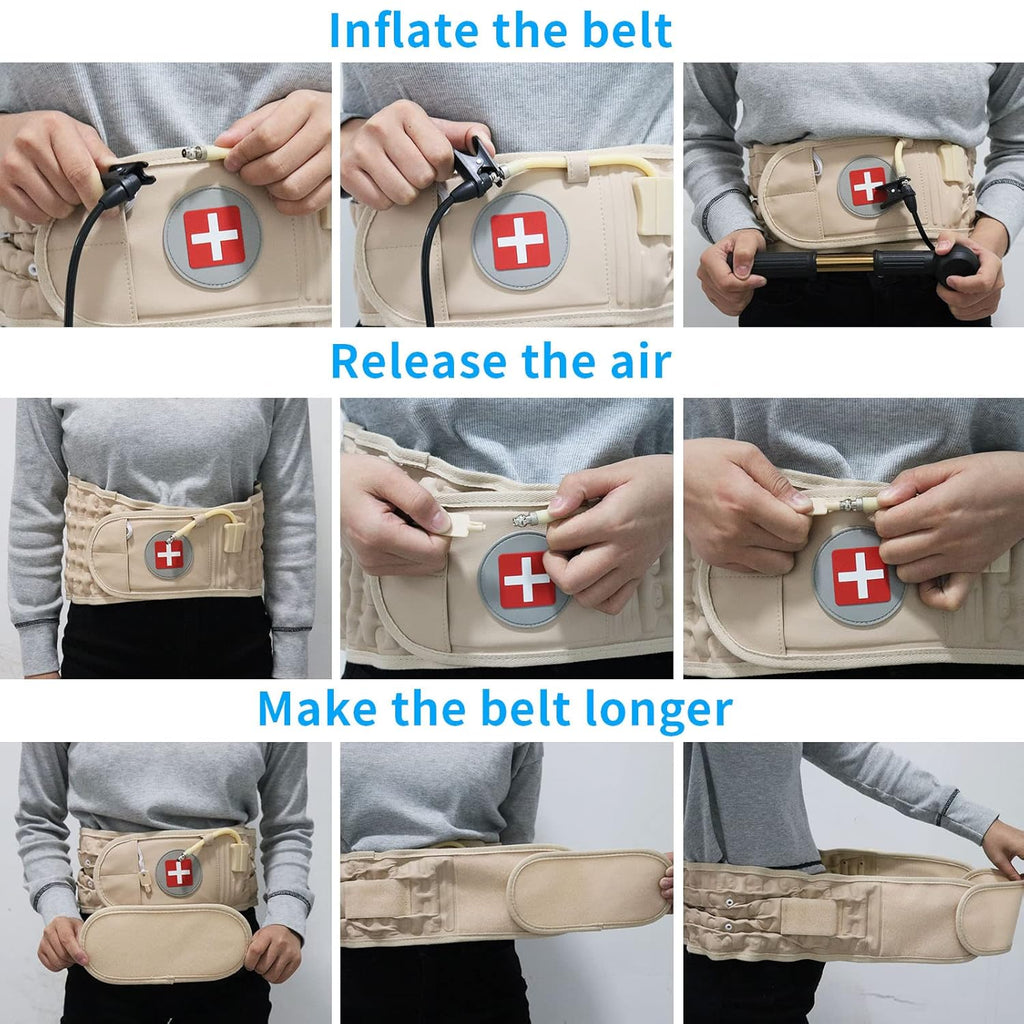 Decompression Back Belt Lumbar Support Air Traction Brace for Lower Back Pain

