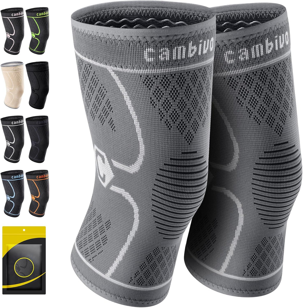 CAMBIVO Knee Compression Sleeve for Men and Women, Knee Support for Running

