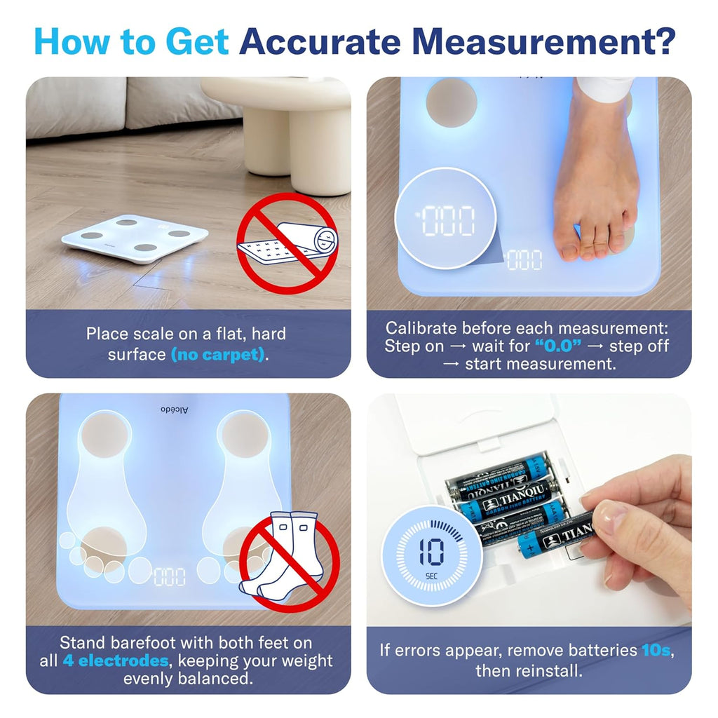 Alcedo Smart Body Fat Scale Digital with BMI, Muscle Mass, Bluetooth Weight Insights

