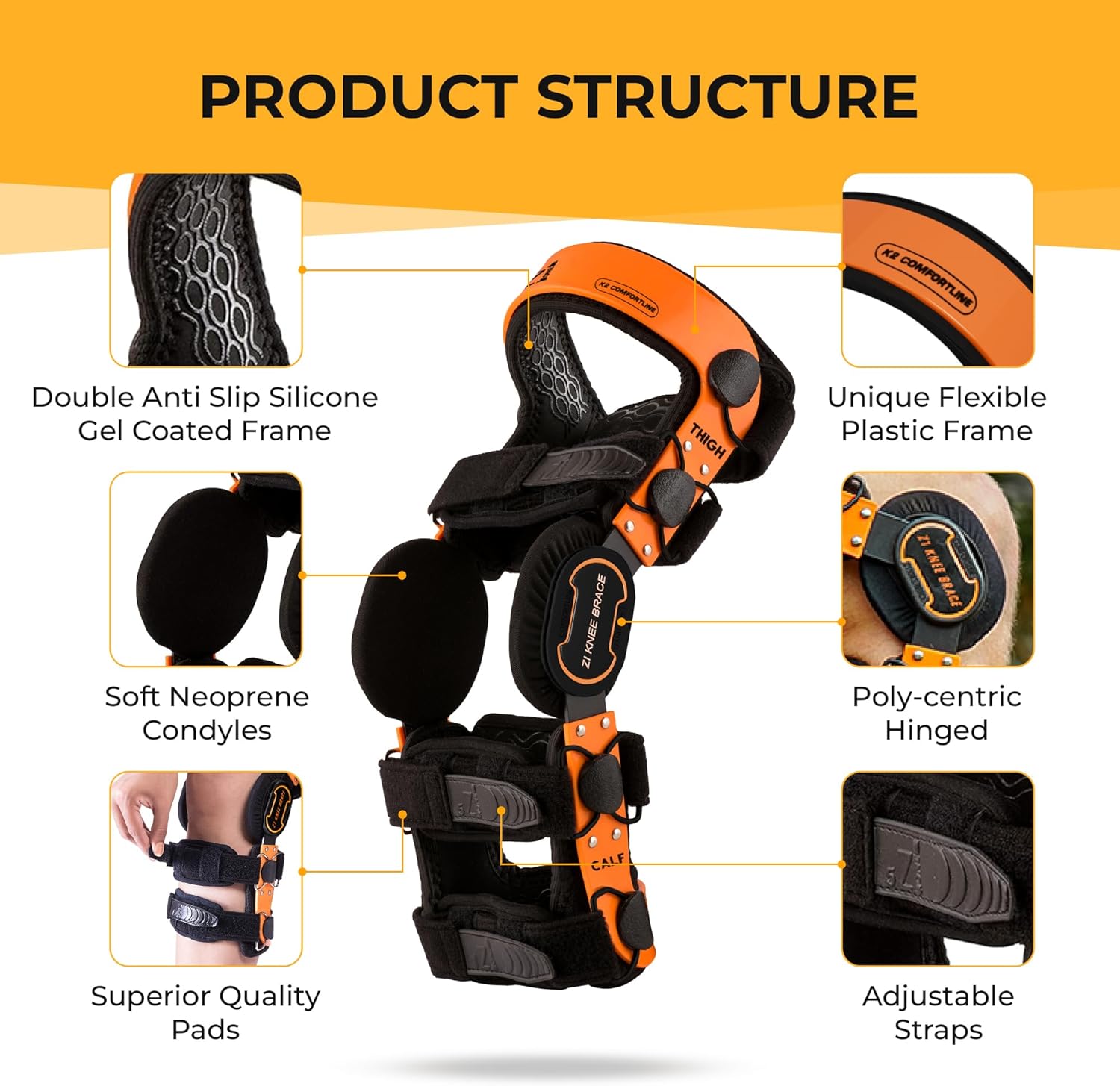 Z1 K2 Comfortline Knee Brace for ACL Meniscus Support, Joint Pain Relief

