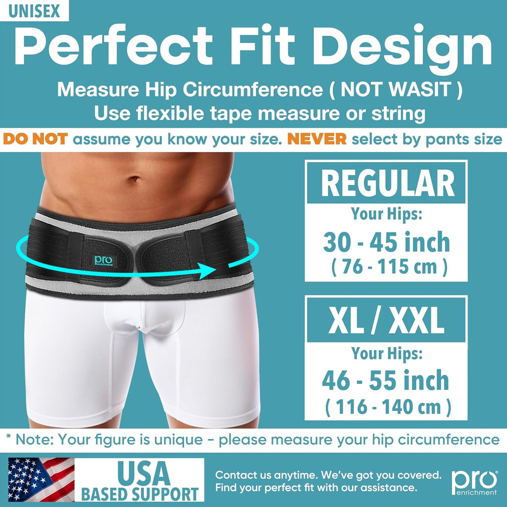 Pro Enrichment Sacroiliac SI Hip Belt Brace for Lower Back and Sciatica Support

