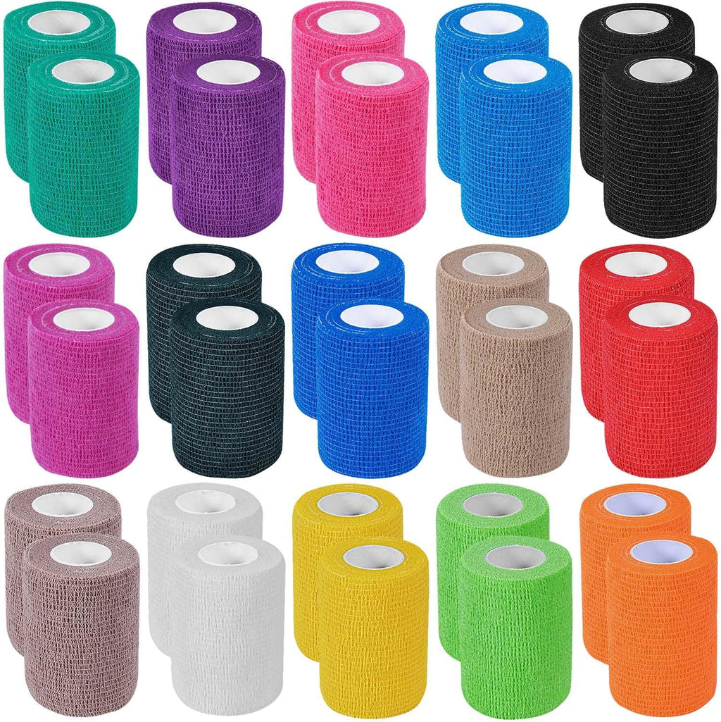 KISEER Elastic Self-Adhesive Cohesive Bandage Wrap Rolls, Breathable 5 Yards


