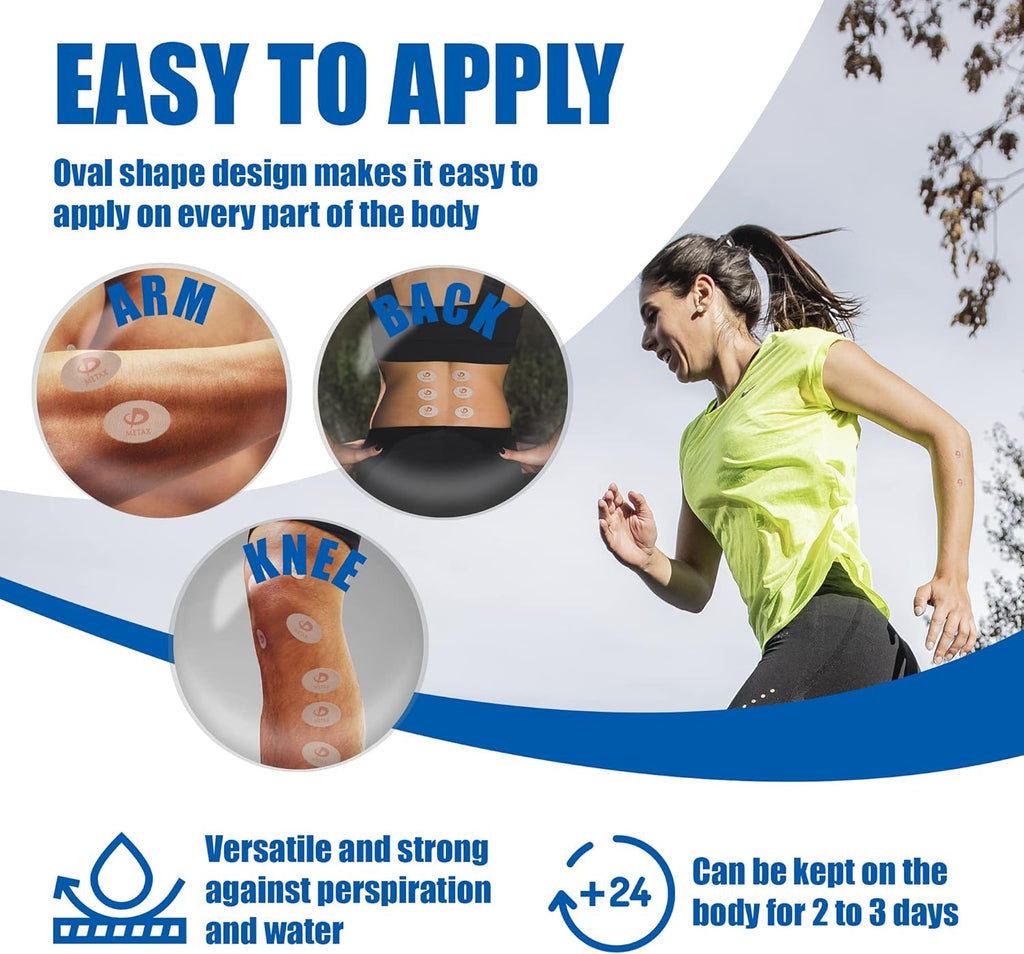 Phiten Metax Power Tape Oval Water-Resistant Athletic Muscle Support Tape

