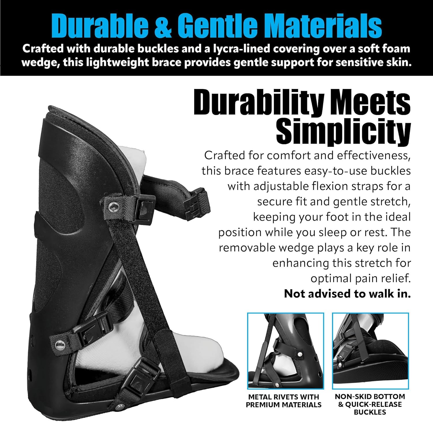 Kids Adjustable Night Splint for Plantar Fasciitis, Achilles, Heel Spur Foot Brace

