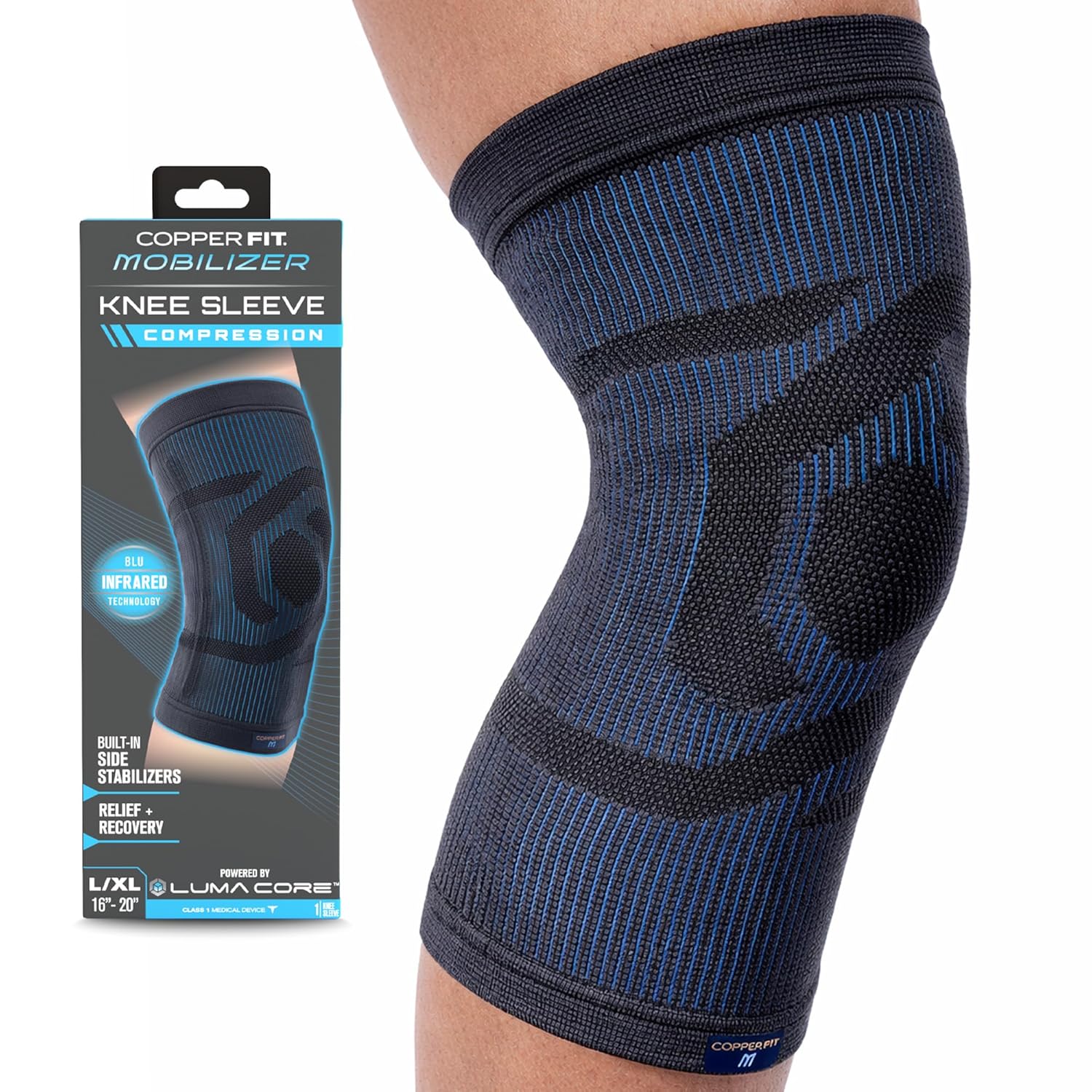 Copper Fit Mobilizer ProSeries Knee Sleeve with Removable Side Stabilizers

