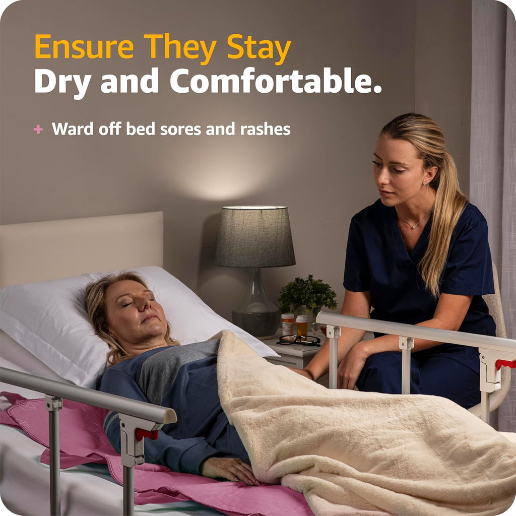 Improvia Positioning Bed Pad with 8 Reinforced Handles, Waterproof & Quick-Dry

