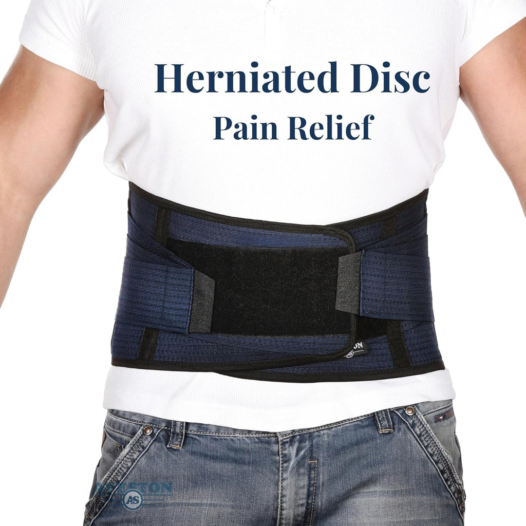 AVESTON Lower Back Brace Adjustable Lumbar Support Belt for Men and Women

