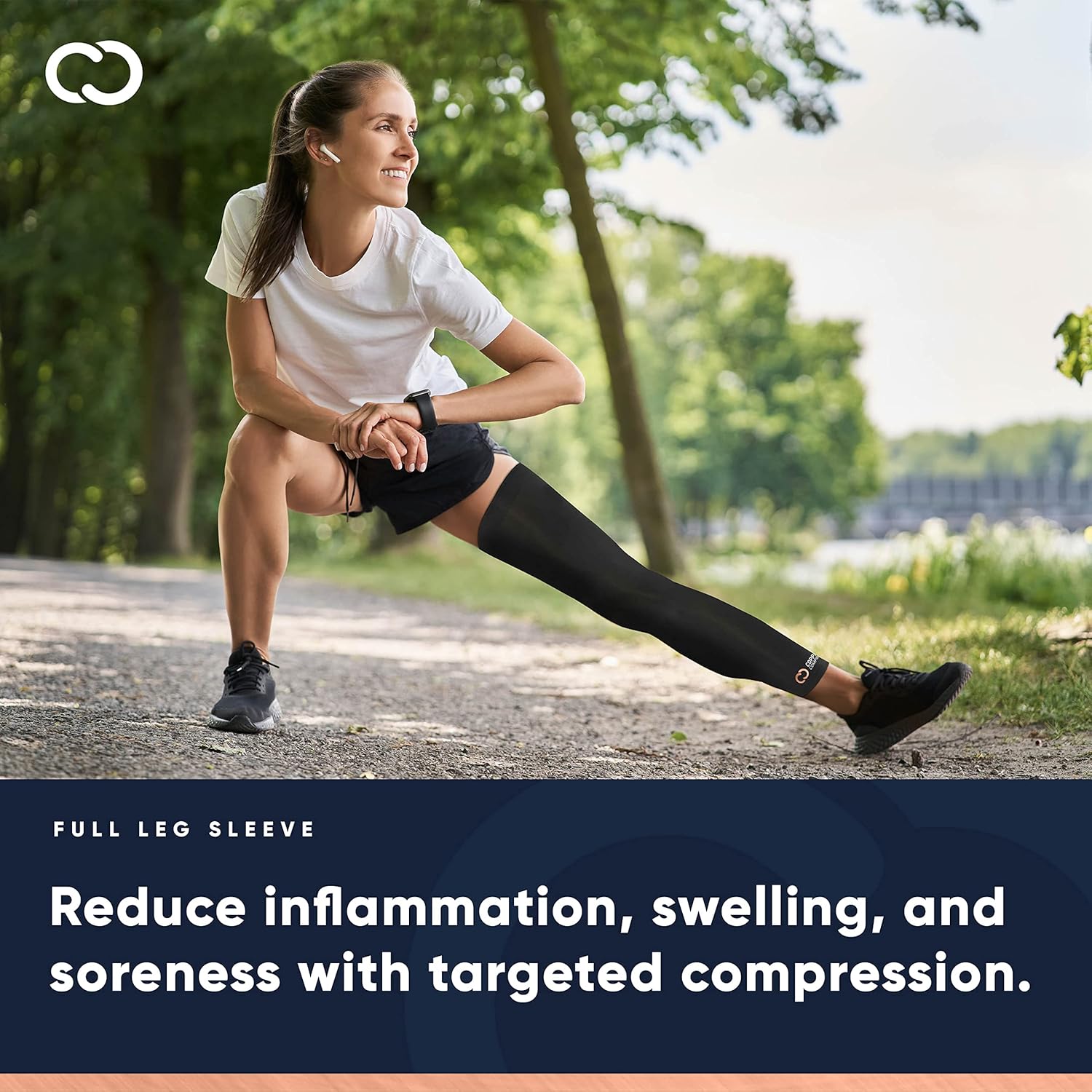 Copper Compression Leg Compression Sleeve with Copper Infused Knee Stabilizer Brace

