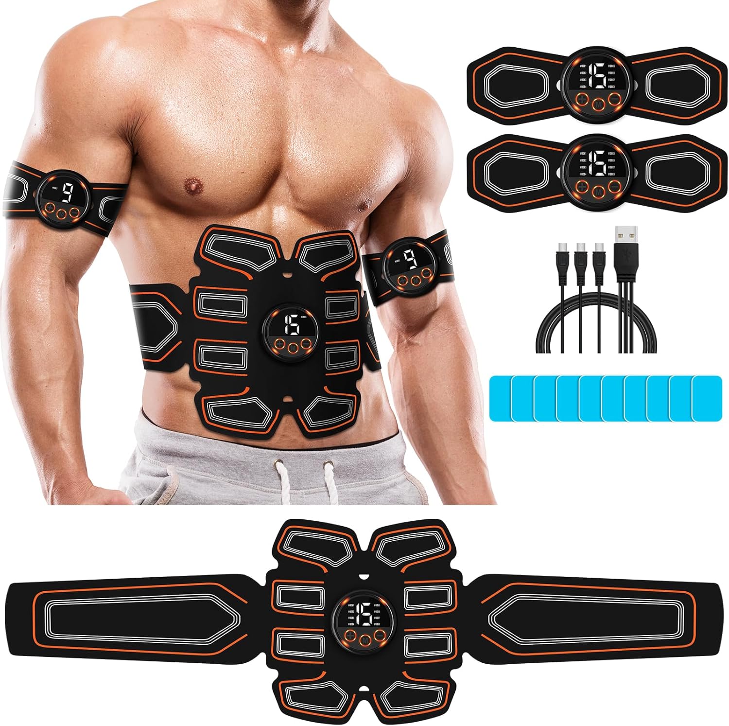 BLASET ABS Ab Toning Stimulator Belt Trainer with Vibration Workout Equipment

