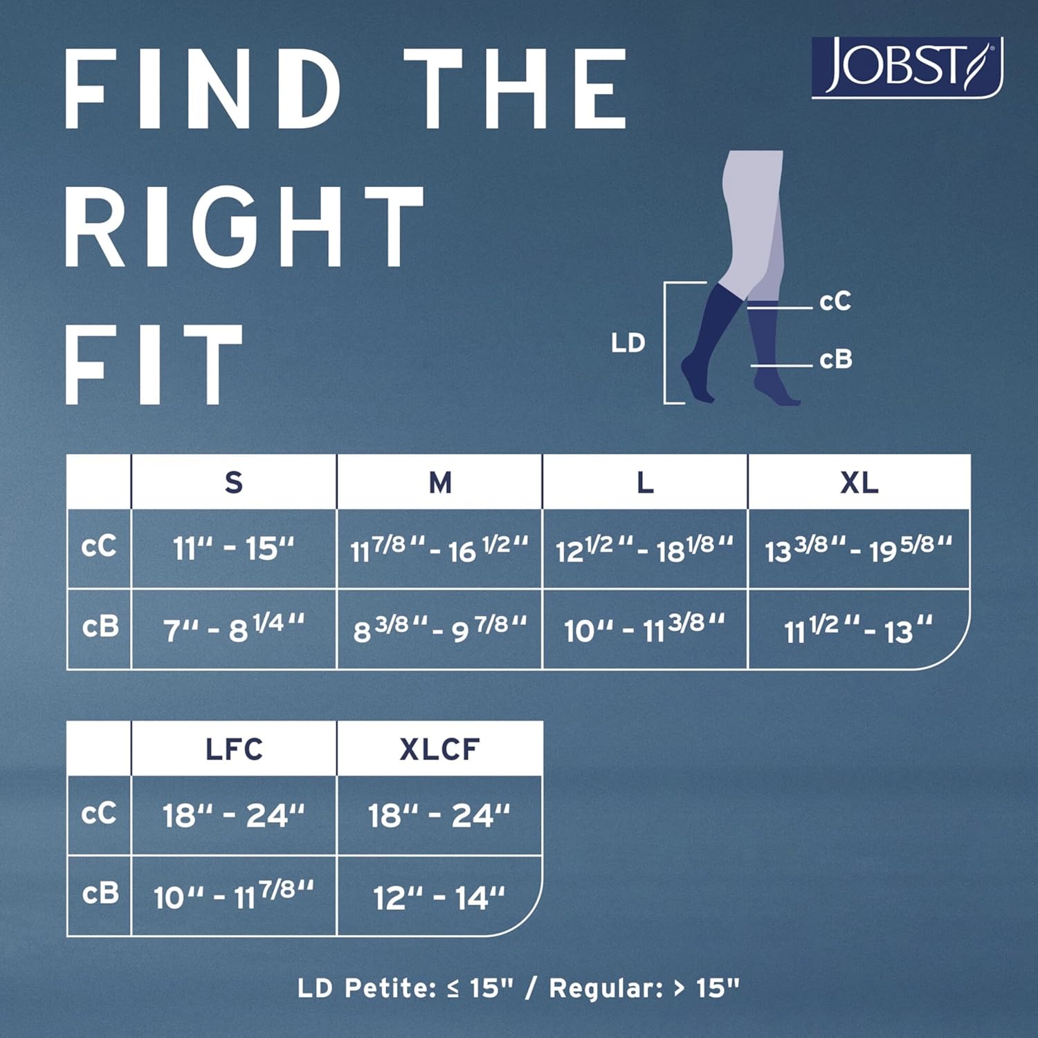 JOBST Relief Graduated Compression Knee High Socks, Closed Toe, 20-30 mmHg