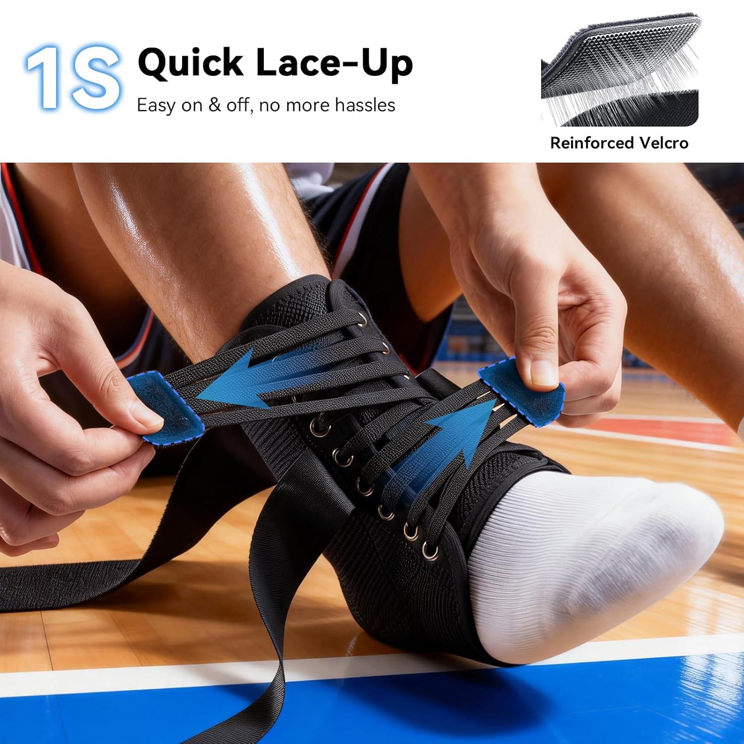 SOLOEVER Ankle Brace for Sprains, Adjustable Lace-Up Stabilizer with Side Support

