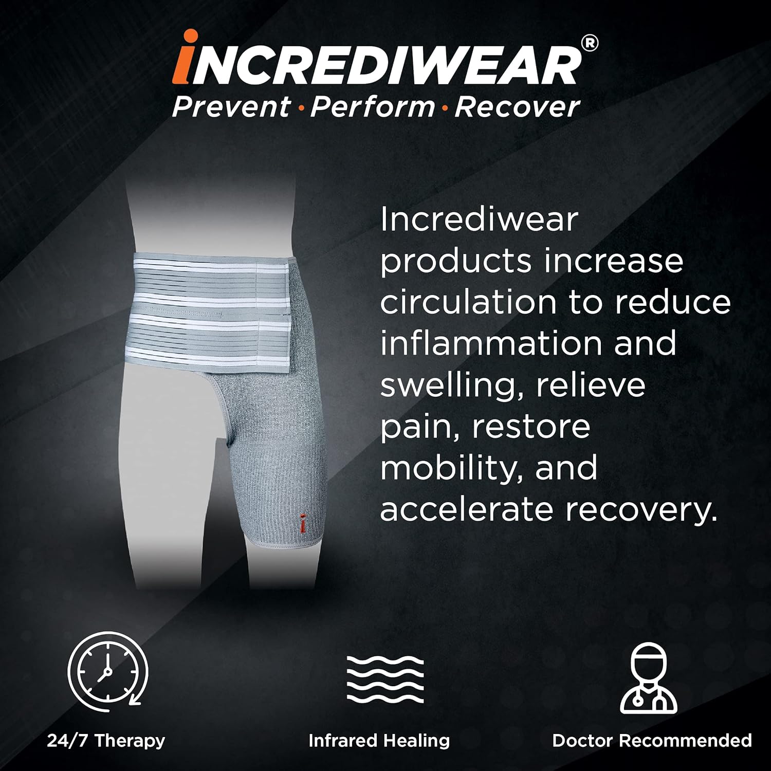 Incrediwear Hip Brace for Men and Women, Hip Support for Pain Relief and Recovery

