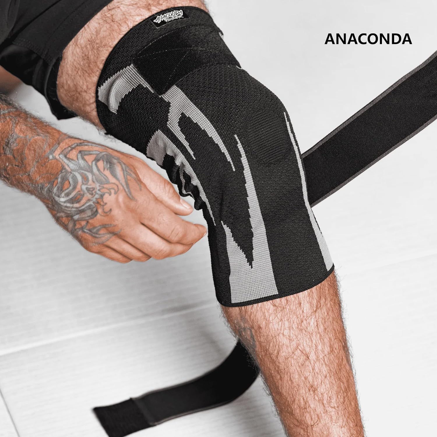 Anaconda Fightwear Knee Brace Compression Sleeve with Gel Pad, Adjustable Non-Slip Wrap


