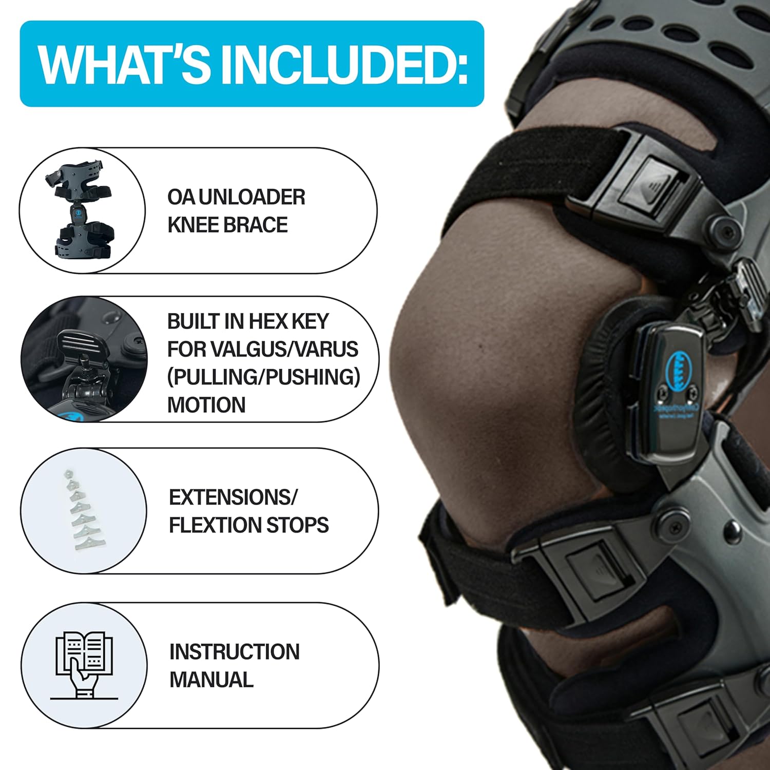 Comfyorthopedic Single-Sided OA Knee Unloader Brace for Men and Women

