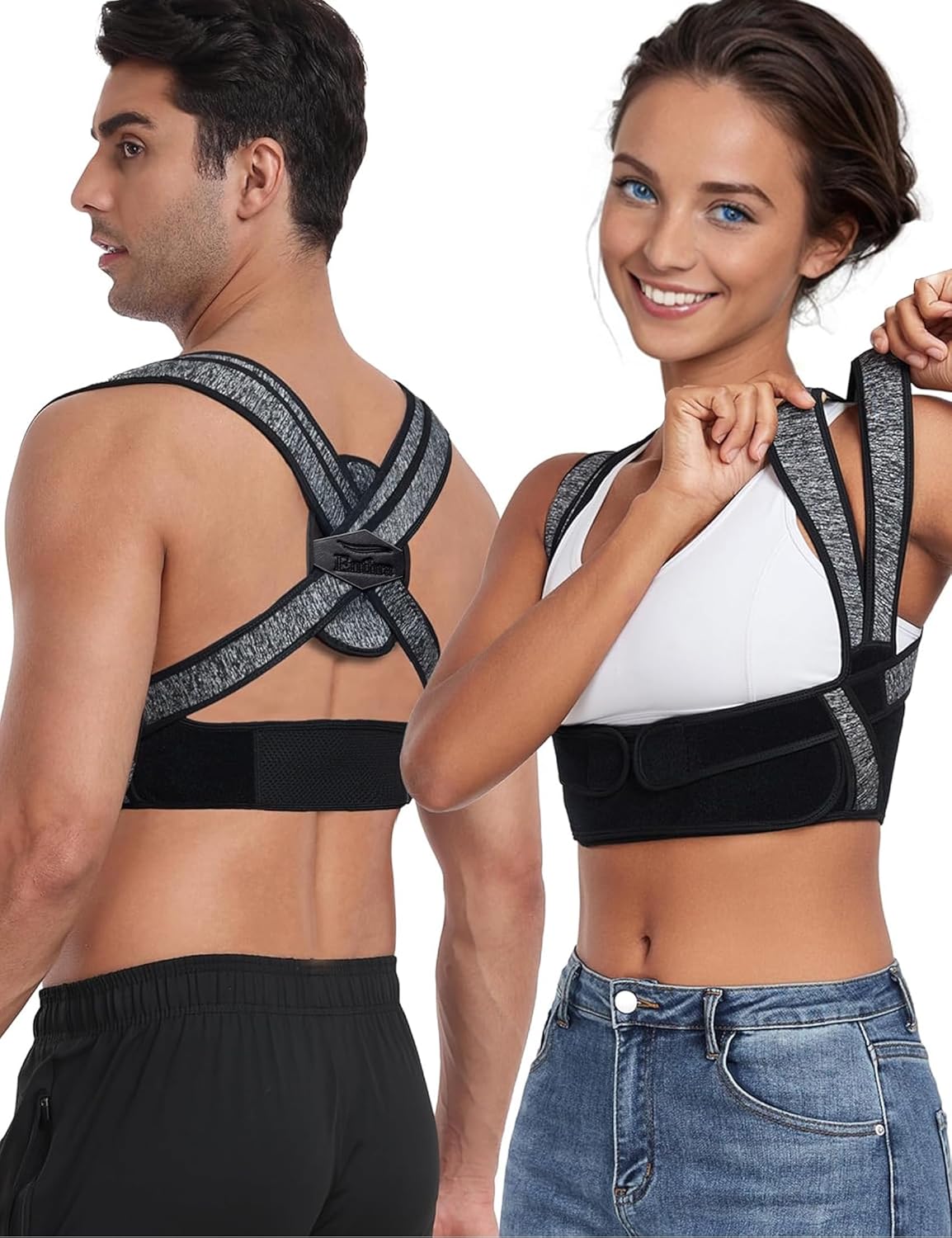 Unisex Bi-Strap Posture Corrector Back Brace for Upper Back Straightening

