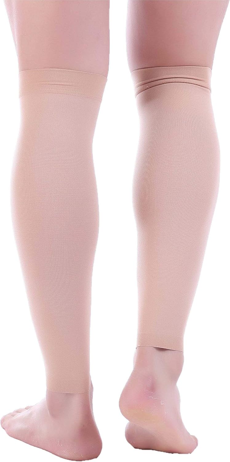 Doc Miller Compression Calf Sleeve, 15-20mmHg Graduated Support, Knee High, Pair

