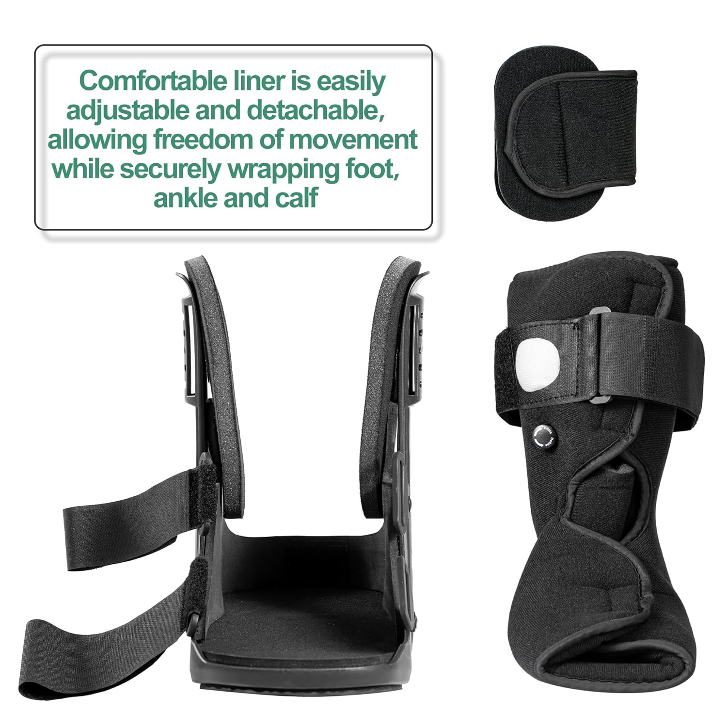 Jewlri Air Fracture Walking Boot with Rocker Sole, Ankle Support Brace

