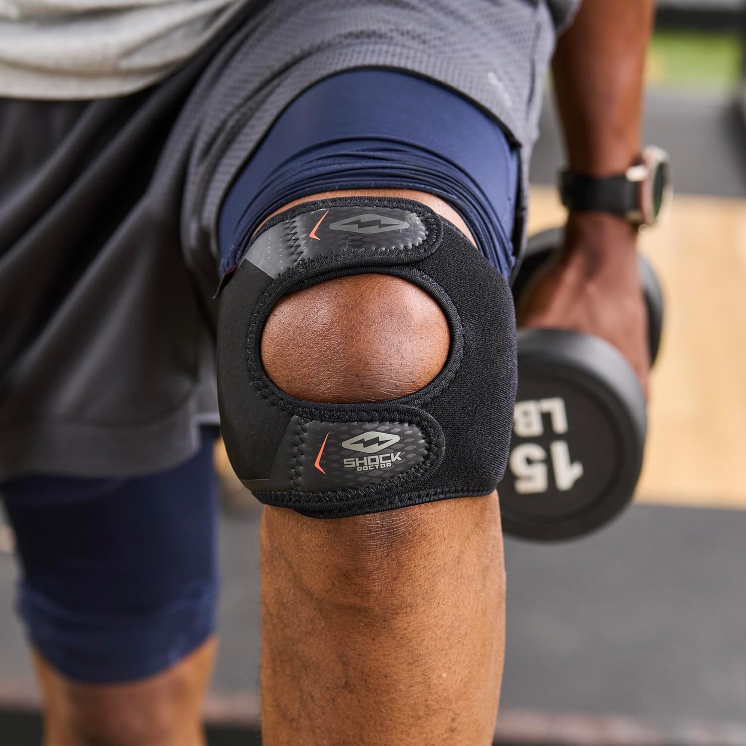 Shock Doctor Knee Patella Support Wrap with Dual Strap Compression

