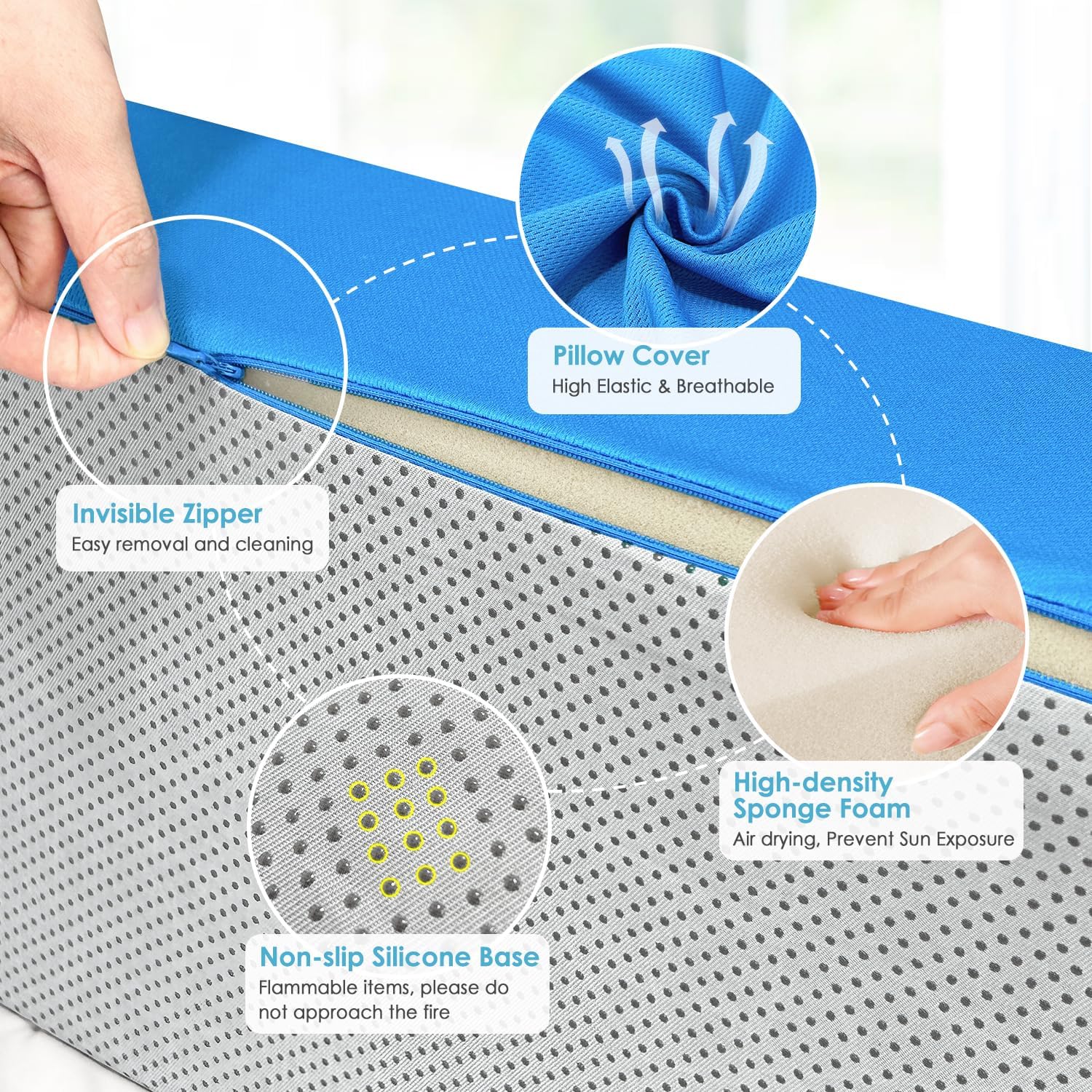 Bed Wedge Pillow for Seniors Post Surgery Pressure Relief Foam Positioning Cushion

