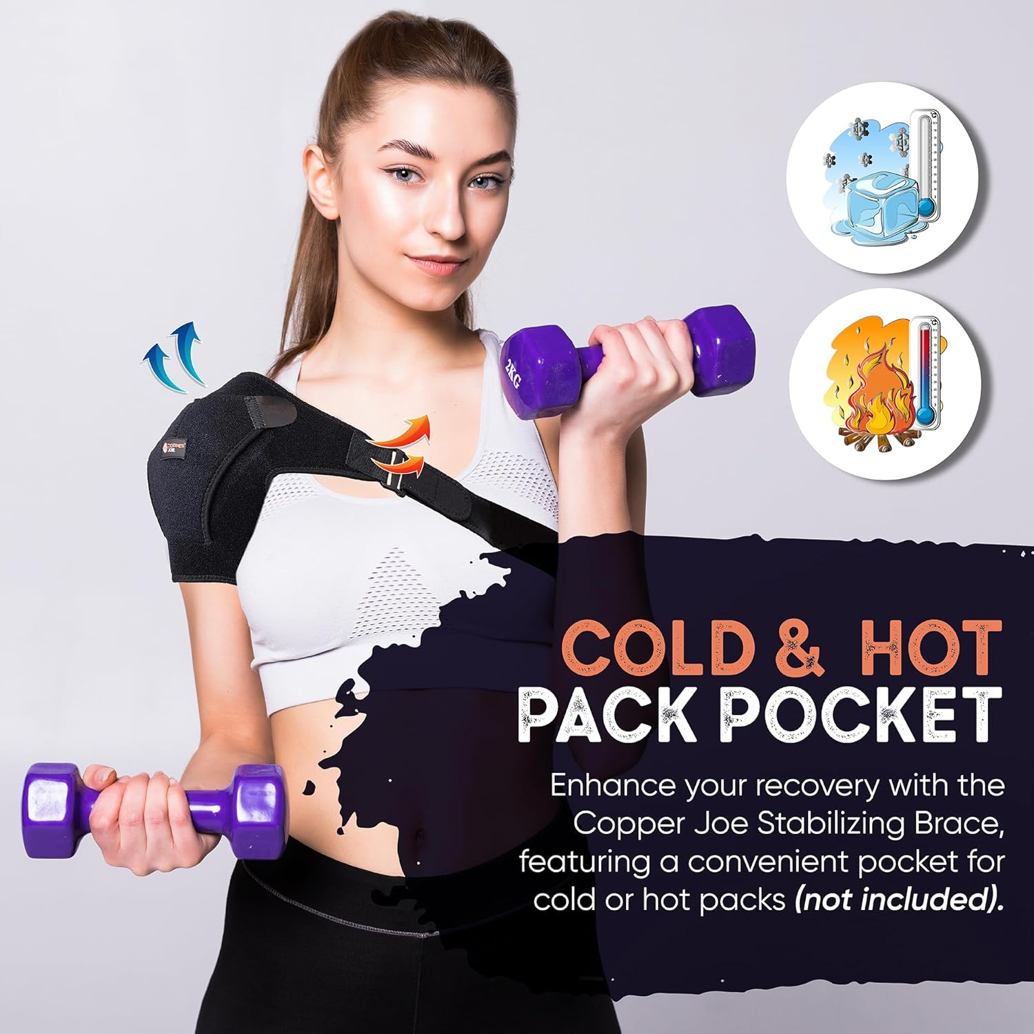 Copper Joe Copper-Infused Compression Shoulder Brace for Rotator Cuff Support

