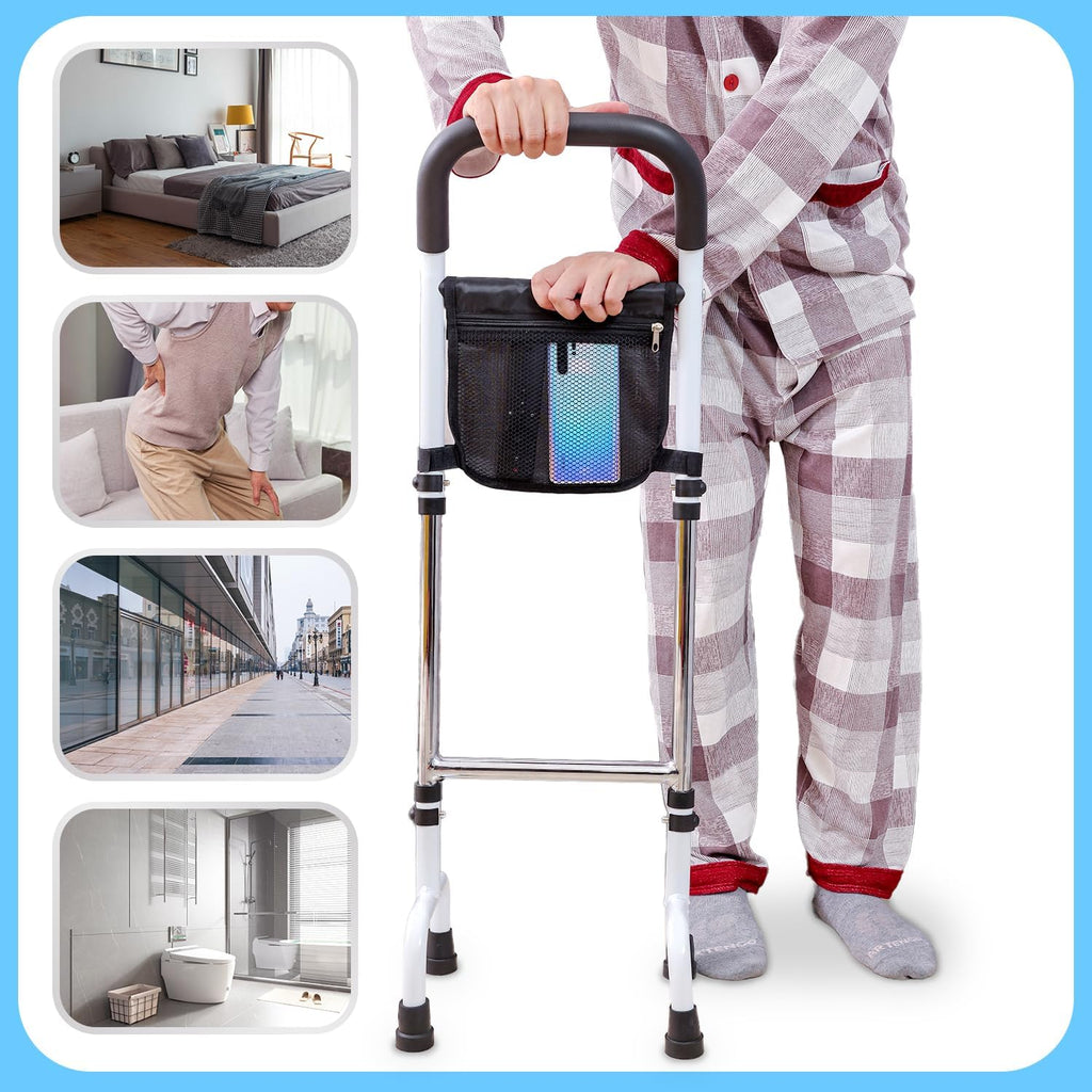 Walking Cane for Mobility Support, Height Adjustable, Anti-Slip Grip, Steel Frame

