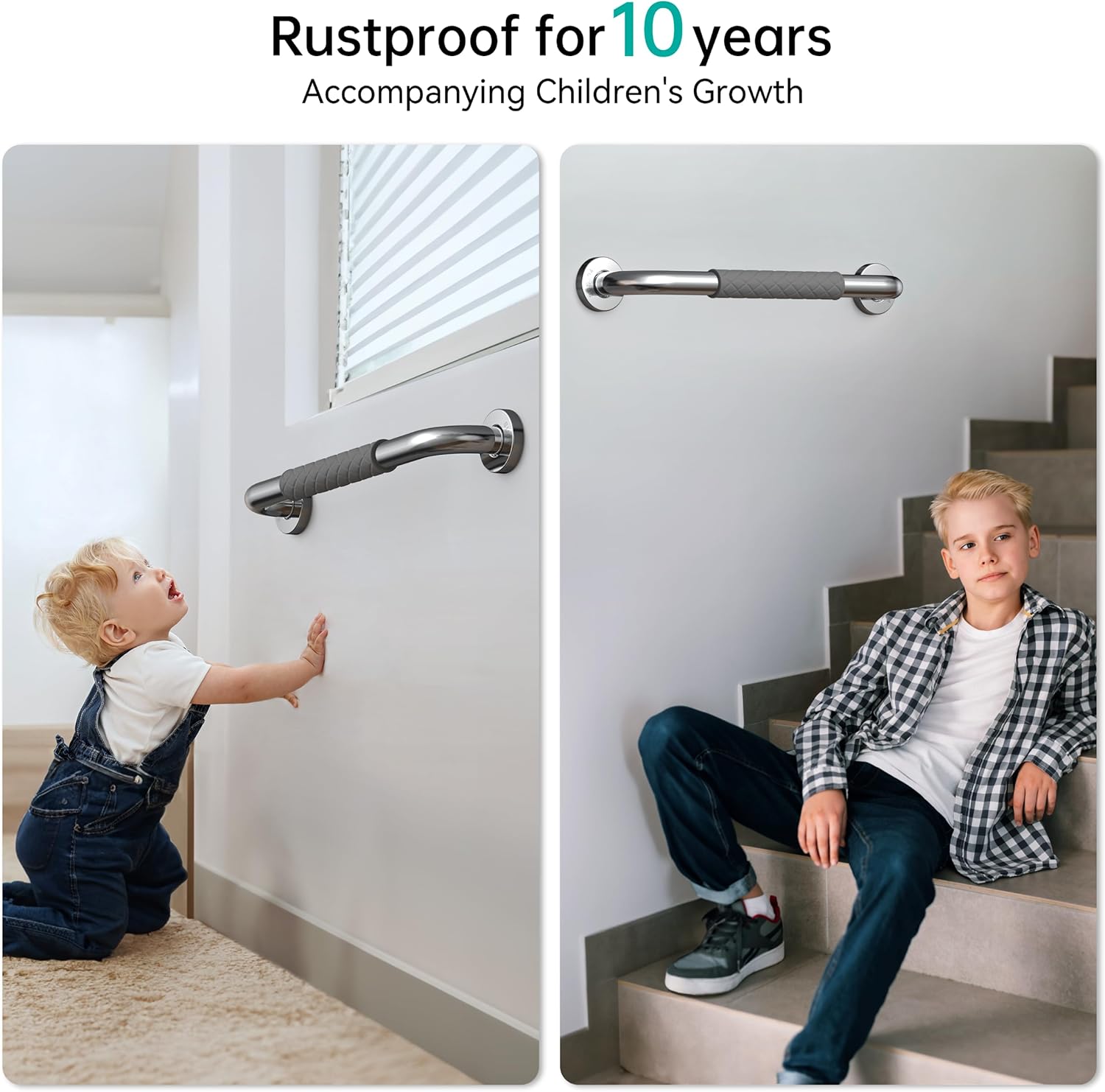Opove Anti-Slip Shower Grab Bars for Elderly, Stainless Steel Bathroom Handle

