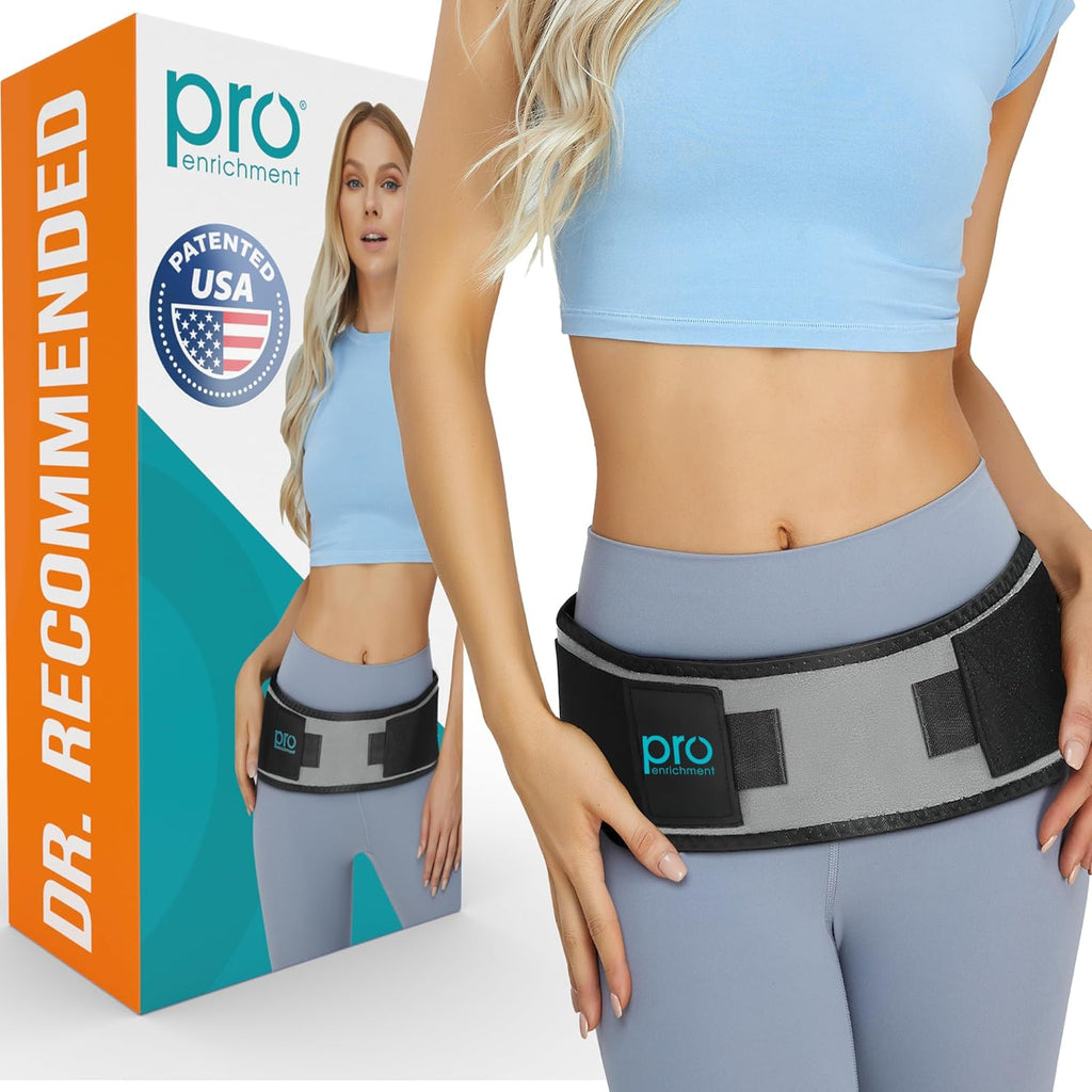 Pro Enrichment Sacroiliac SI Joint Belt, Adjustable Pelvic Lower Back Support Brace

