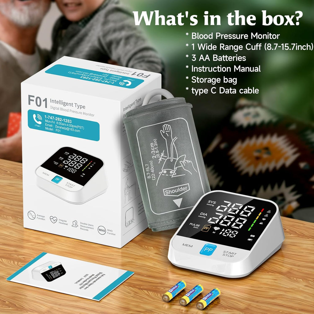 Zerabati Upper Arm Automatic Digital Blood Pressure Monitor with LED Display

