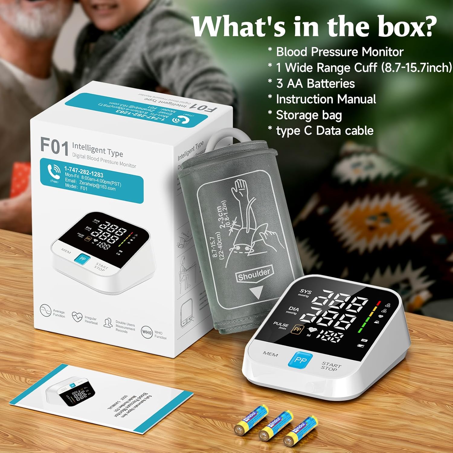 Zerabati Upper Arm Automatic Digital Blood Pressure Monitor with LED Display


