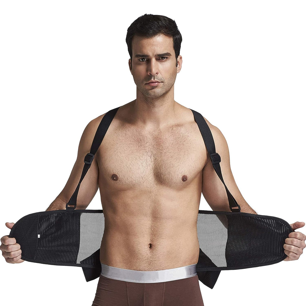 NeoTech Care Back Brace with Suspenders Shoulder Straps Lumbar Support Belt

