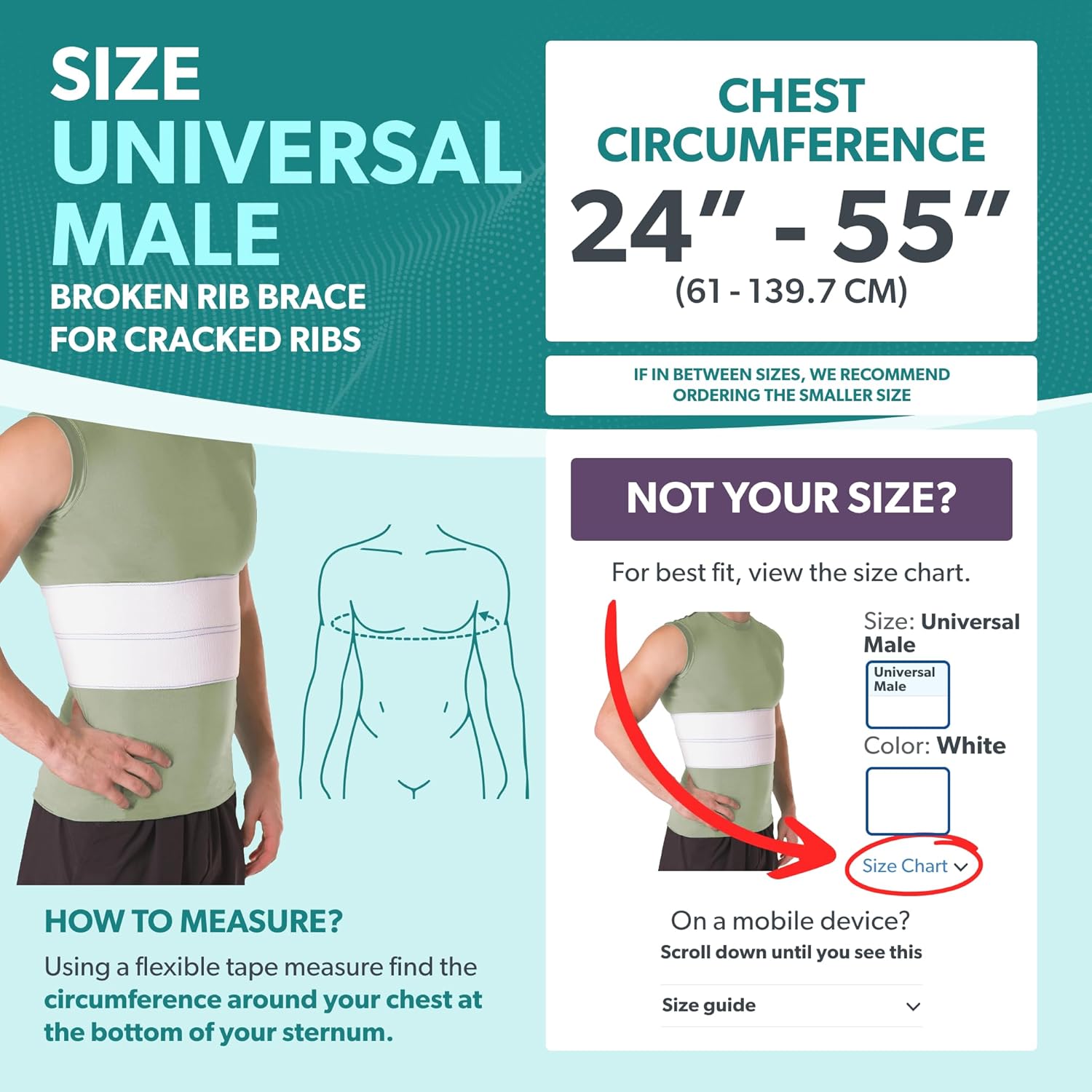 BraceAbility Broken Rib Brace Rib Protector Compression Wrap Chest Support Belt

