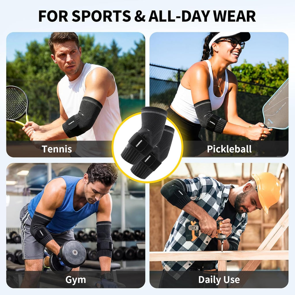 CAMBIVO Tennis Elbow Support Sleeve with Dual Gel Pads and Adjustable Strap

